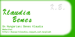 klaudia benes business card